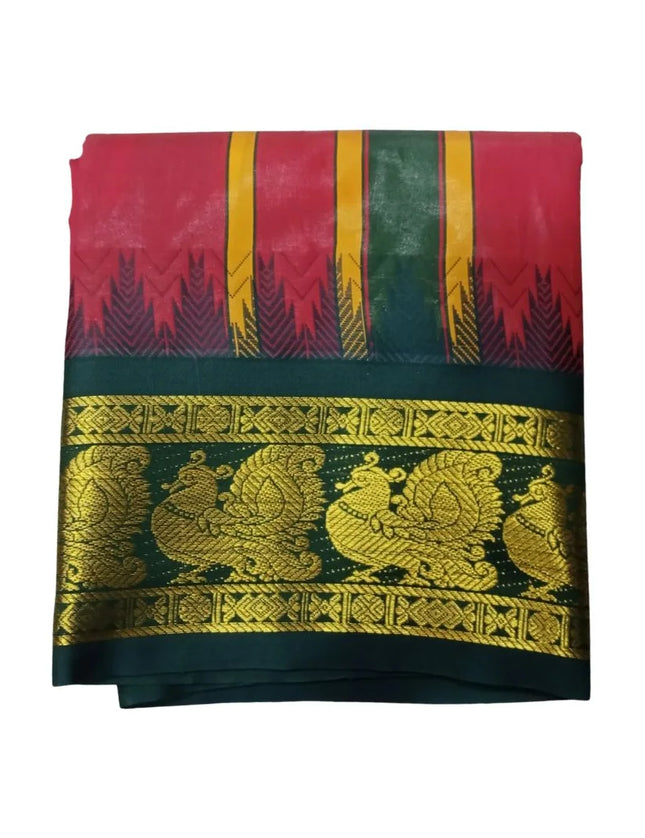 Men Art Silk Karishma Big Border Panchakacham Dhoti 9x5