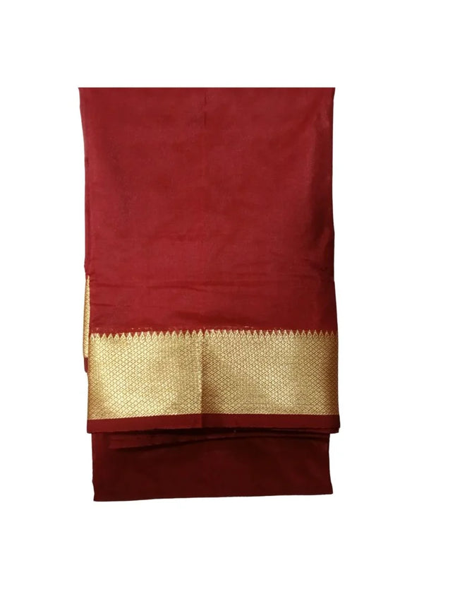 Men Art Silk Katlon Big Border Panchakacham Dhoti 9x5
