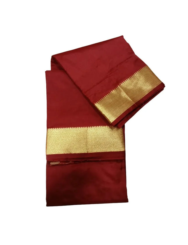 Men Art Silk Katlon Big Border Panchakacham Dhoti 9x5