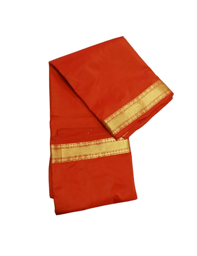 Men Art Silk  Katlon Fancy New Border Panchakacham Dhoti 9x5
