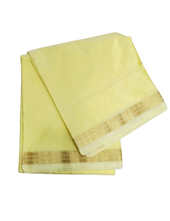 Men Art Silk  Katlon Silk Colour Small Border Panchakacham Dhoti 10x6