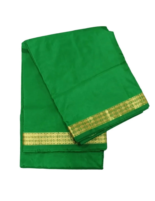 Men Art Silk  Katlon Silk Small Border Panchakacham Dhoti 9x5