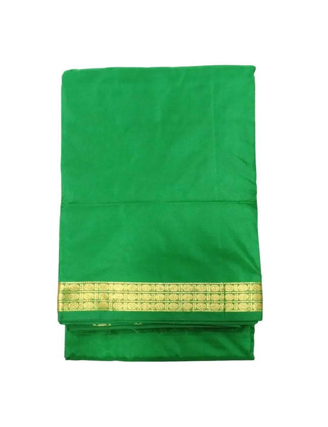 Men Art Silk  Katlon Silk Small Border Panchakacham Dhoti 9x5