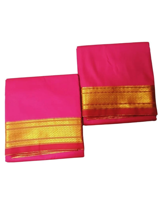 Men Art Silk  Paithani Madi Panchakacham Dhoti-9x5