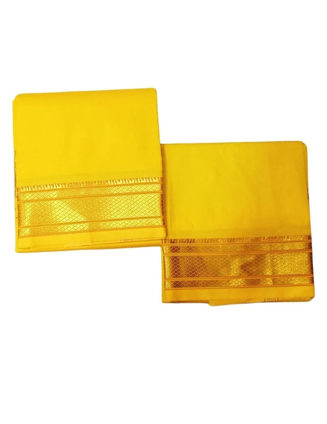 Men Art Silk  Paithani Madi Panchakacham Dhoti-9x5