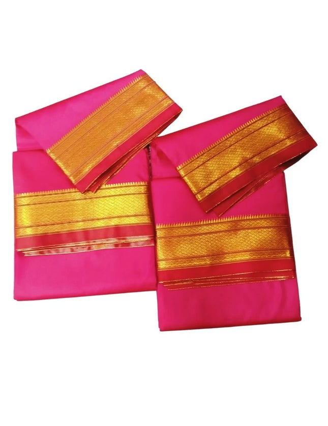 Men Art Silk  Paithani Madi Panchakacham Dhoti-9x5
