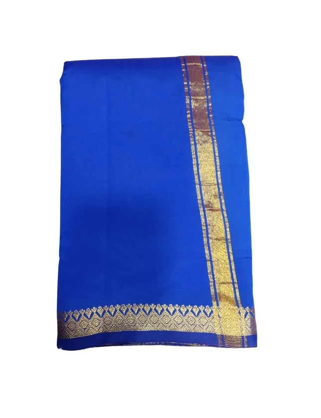 Men Art Silk Soft Silk Piping Colour Panchakacham Dhoti-9x5