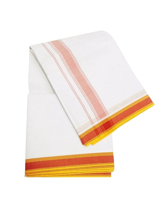 Men Cotton 1 Inch Deluxe Fancy Panchakacham Dhoti 10x6