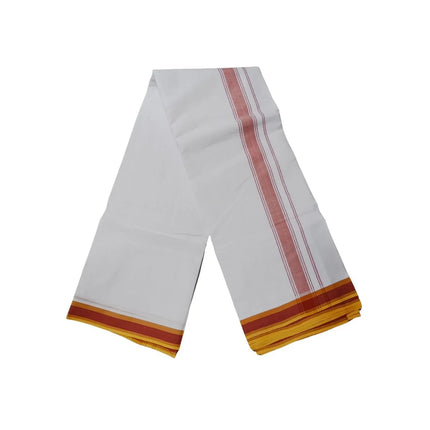 Men Cotton 1 Inch Deluxe Fancy Panchakacham Dhoti 10x6