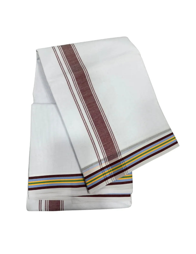 Men Cotton 1 Inch Deluxe Fancy Panchakacham Dhoti 9x5