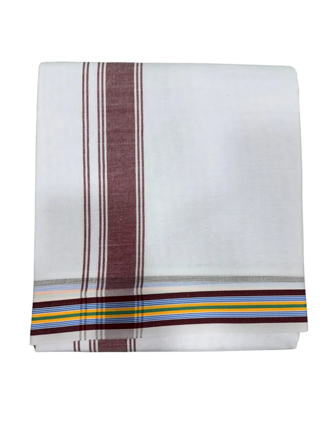 Men Cotton 1 Inch Deluxe Fancy Panchakacham Dhoti 9x5