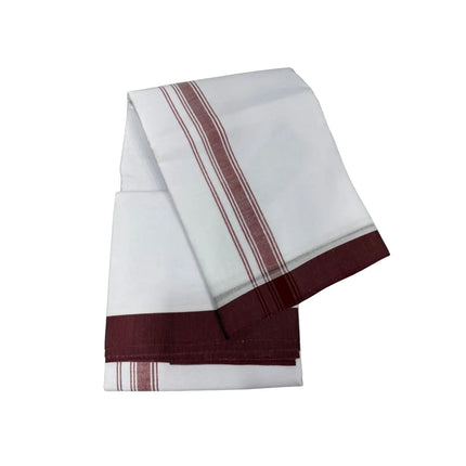 Men Cotton 1 Inch Plain Panchakacham Dhoti 9x5