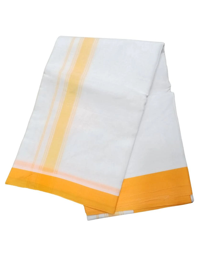Men Cotton 1 Inch Plain Panchakacham Dhoti 9x5