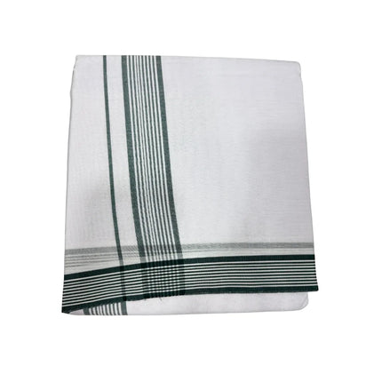 Men Cotton 1 Inch White Seer Panchakacham Dhoti-9x5