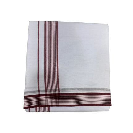 Men Cotton 1 Inch White Seer Panchakacham Dhoti-9x5