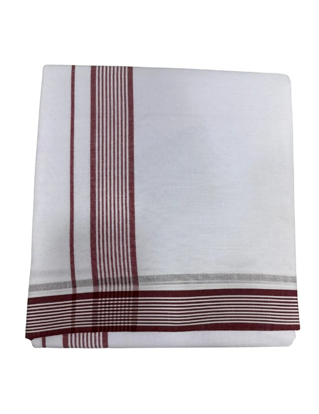 Men Cotton 1 Inch White Seer Panchakacham Dhoti-9x5