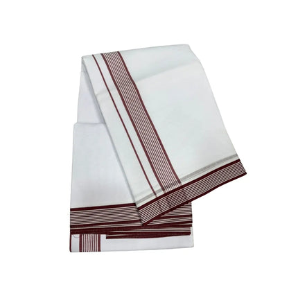 Men Cotton 1 Inch White Seer Panchakacham Dhoti-9x5