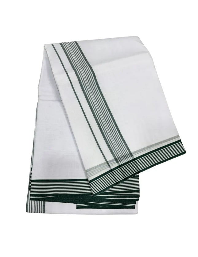 Men Cotton 1 Inch White Seer Panchakacham Dhoti-9x5