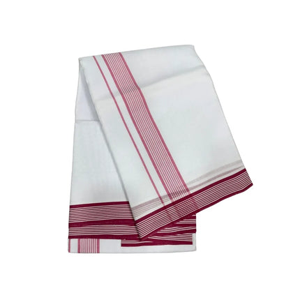 Men Cotton 1 Inch White Seer Panchakacham Dhoti-9x5
