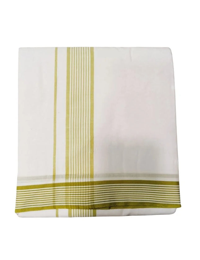 Men Cotton 1 Inch White Seer Panchakacham Dhoti-9x5