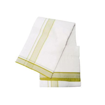 Men Cotton 1 Inch White Seer Panchakacham Dhoti-9x5