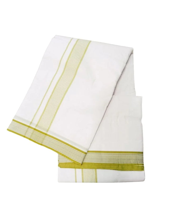 Men Cotton 1 Inch White Seer Panchakacham Dhoti-9x5