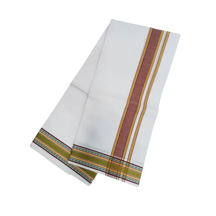 Men Cotton 2INCH Center Pet Double Dhoti- 3.66m