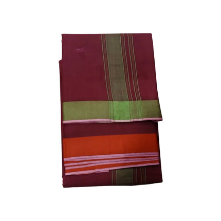 Men Cotton 2INCH Plain Border Colour Panchakacham Dhoti- 9x5