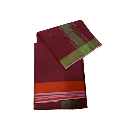 Men Cotton 2INCH Plain Border Colour Panchakacham Dhoti- 9x5