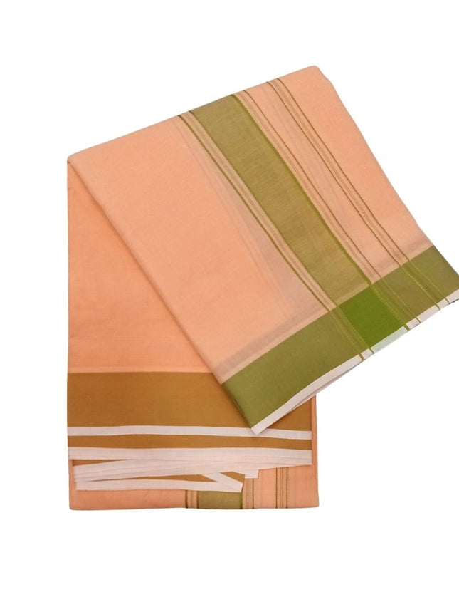 Men Cotton 2INCH Plain Border Colour Panchakacham Dhoti- 9x5