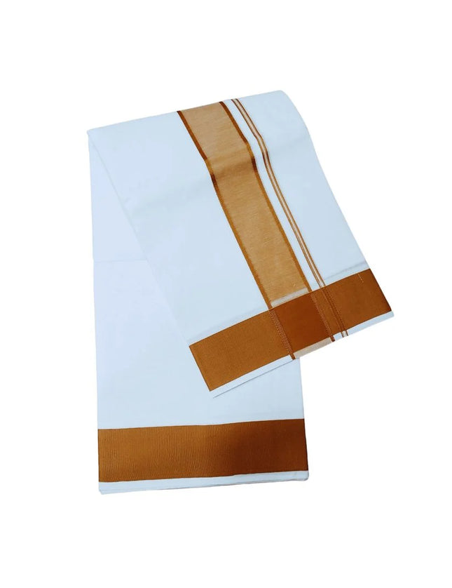 Men Cotton 2INCH Thillana Double Dhoti- 3.66m