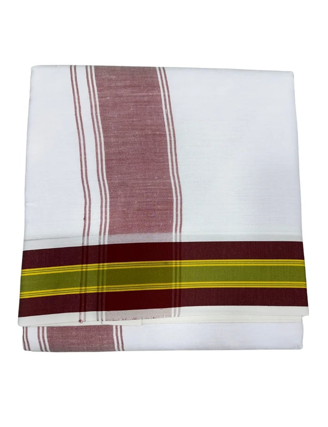 Men Cotton 2 Inch 2 Colour Fancy Panchakacham Dhoti 9x5
