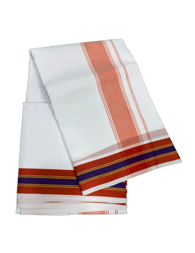 Men Cotton 2 Inch 2 Colour Fancy Panchakacham Dhoti 9x5