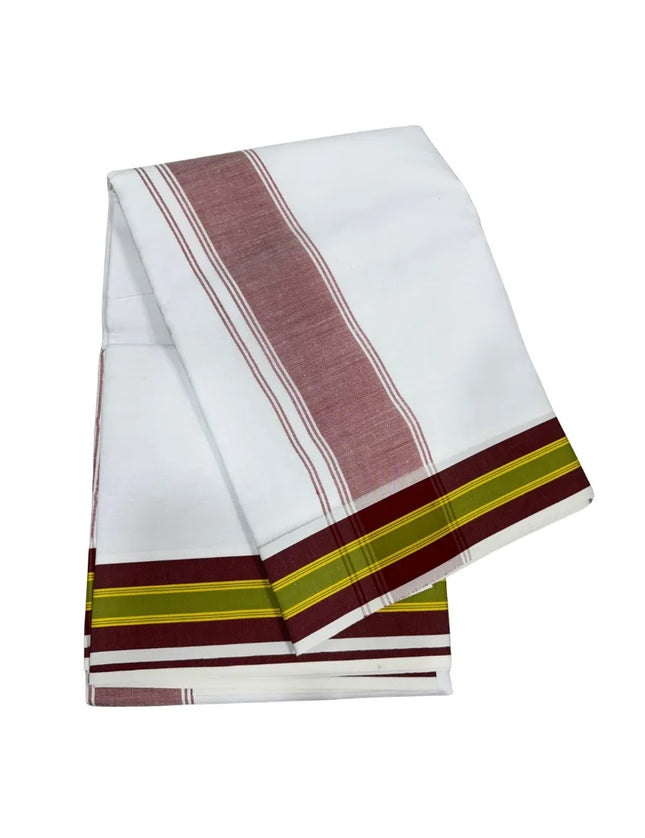 Men Cotton 2 Inch 2 Colour Fancy Panchakacham Dhoti 9x5