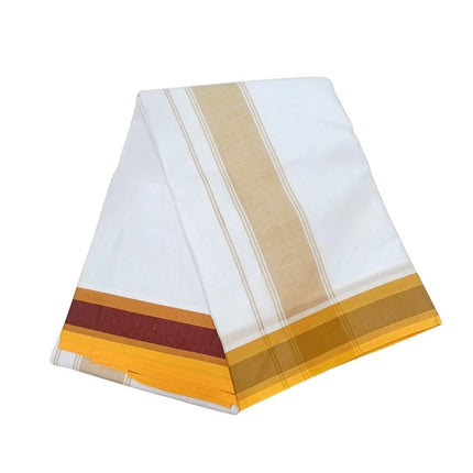 Men Cotton 2 Inch Deluxe Fancy Panchakacham Dhoti 10x6