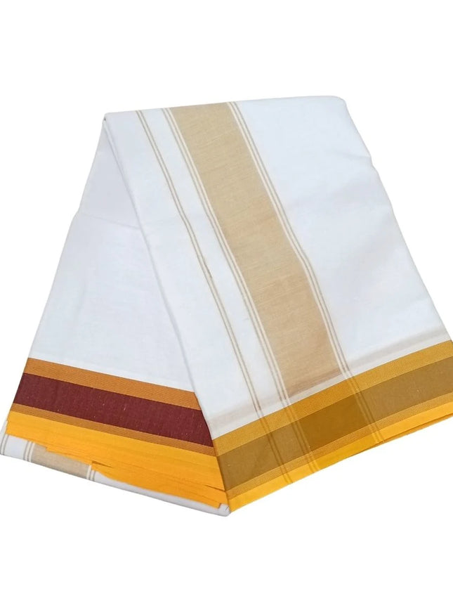 Men Cotton 2 Inch Deluxe Fancy Panchakacham Dhoti 10x6