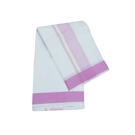 Men Cotton  2 Inch Thillana Bleached  Panchakacham Dhoti 9x5