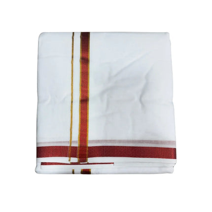 Men Cotton 30K Jari Colour Panchakacham Dhoti-9x5