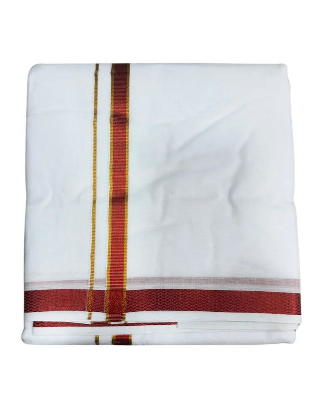 Men Cotton 30K Jari Colour Panchakacham Dhoti-9x5