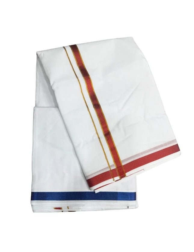 Men Cotton 30K Jari Colour Panchakacham Dhoti-9x5