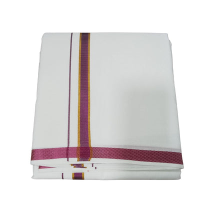 Men Cotton 30K Jari Colour Panchakacham Dhoti-9x5