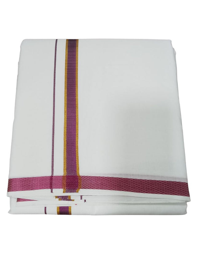 Men Cotton 30K Jari Colour Panchakacham Dhoti-9x5