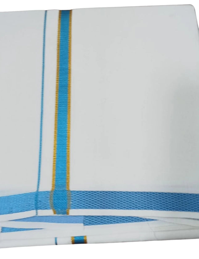 Men Cotton 30K Jari Colour Panchakacham Dhoti-9x5