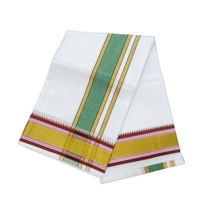 Men Cotton 3INCH New Pet Double Dhoti- 3.66m