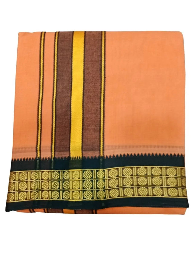 Men Cotton 3 Muthu Colour Panchakacham Dhoti- 10x6