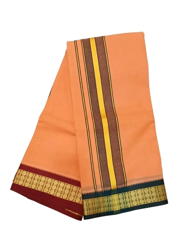 Men Cotton 3 Muthu Colour Panchakacham Dhoti- 10x6