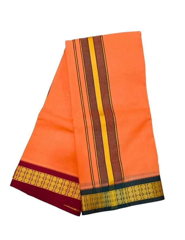 Men Cotton 3 Muthu Colour Panchakacham Dhoti- 10x6