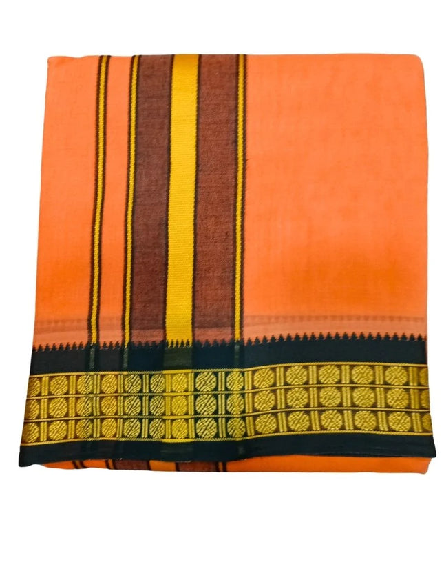 Men Cotton 3 Muthu Colour Panchakacham Dhoti- 10x6