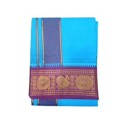 Men Cotton 5INCH Jaquard colour.panchakacham Dhoti- 10x6