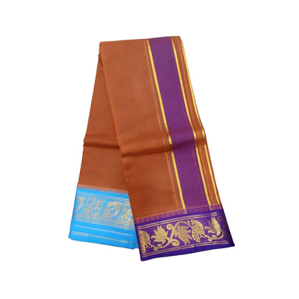 Men Cotton 5INCH Jaquard colour.panchakacham Dhoti- 10x6
